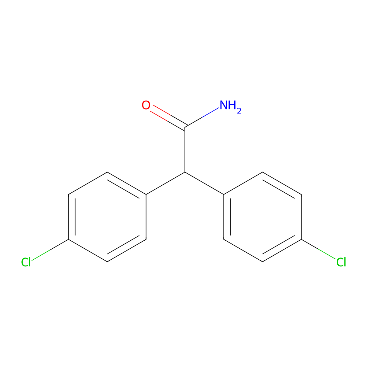 Benzeneacetamide, 4-chloro-alpha-(4-chlorophenyl)- molecular structure, CAS 52234-91-0