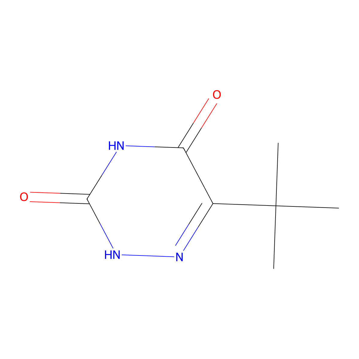 1,2,4-Triazine-2,5(2H,4H)-dione, 6-(1,1-dimethylethyl)- molecular structure, CAS 52236-30-3