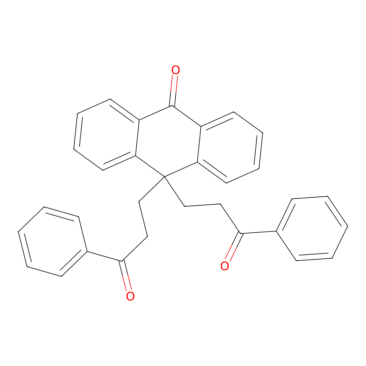 10,10-Bis(3-oxo-3-phenylpropyl)anthracen-9(10H)-one molecular structure, CAS 52236-44-9