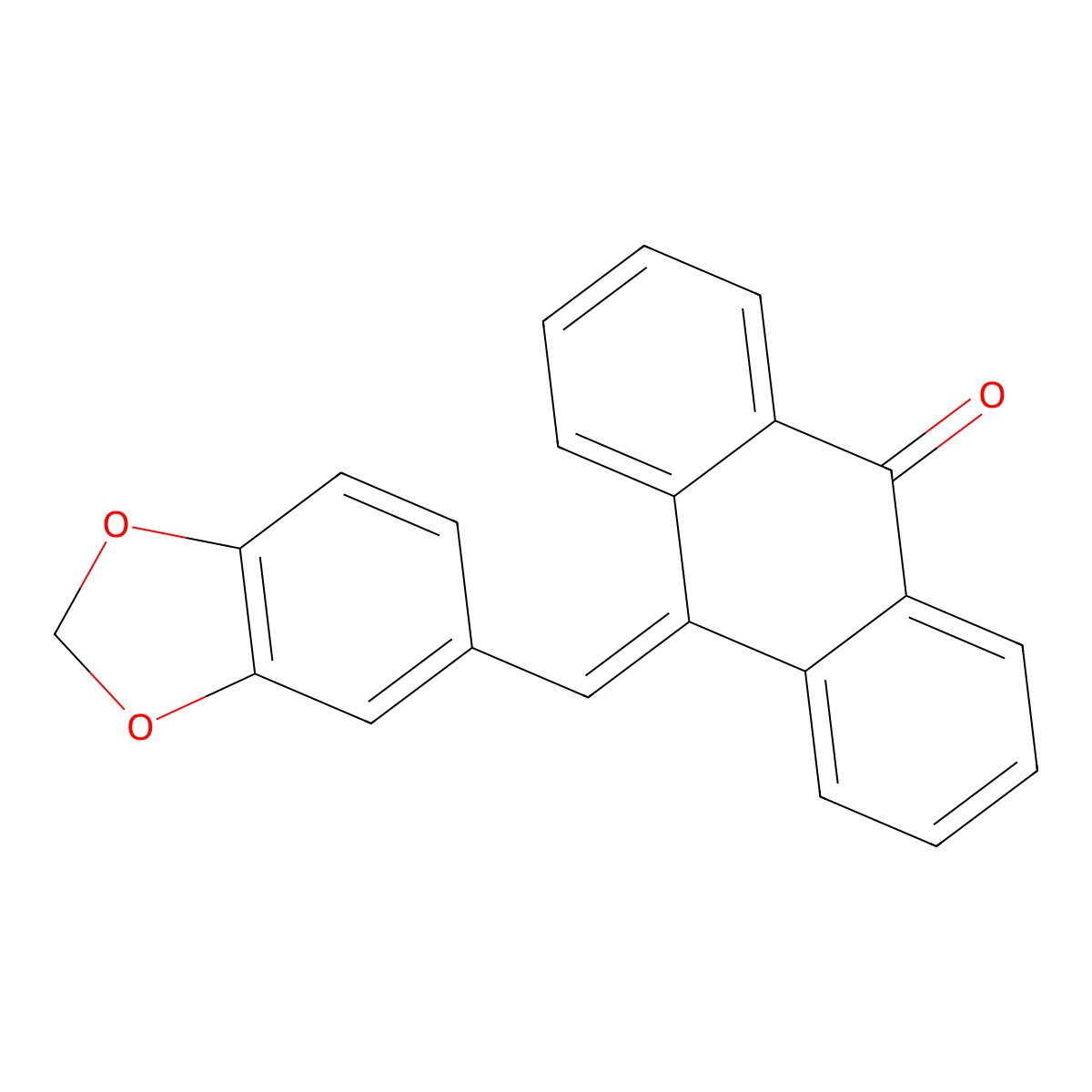 10-Piperonylidene-9-anthrone molecular structure, CAS 52236-56-3