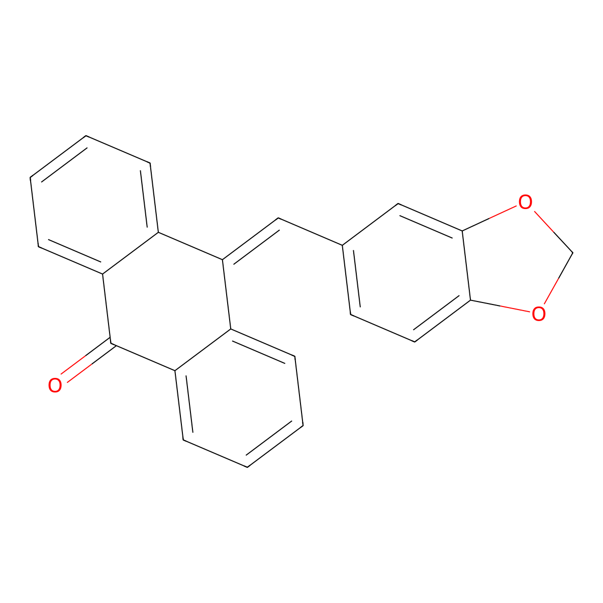 10-Piperonylidene-9-anthrone molecular structure, CAS 52236-56-3