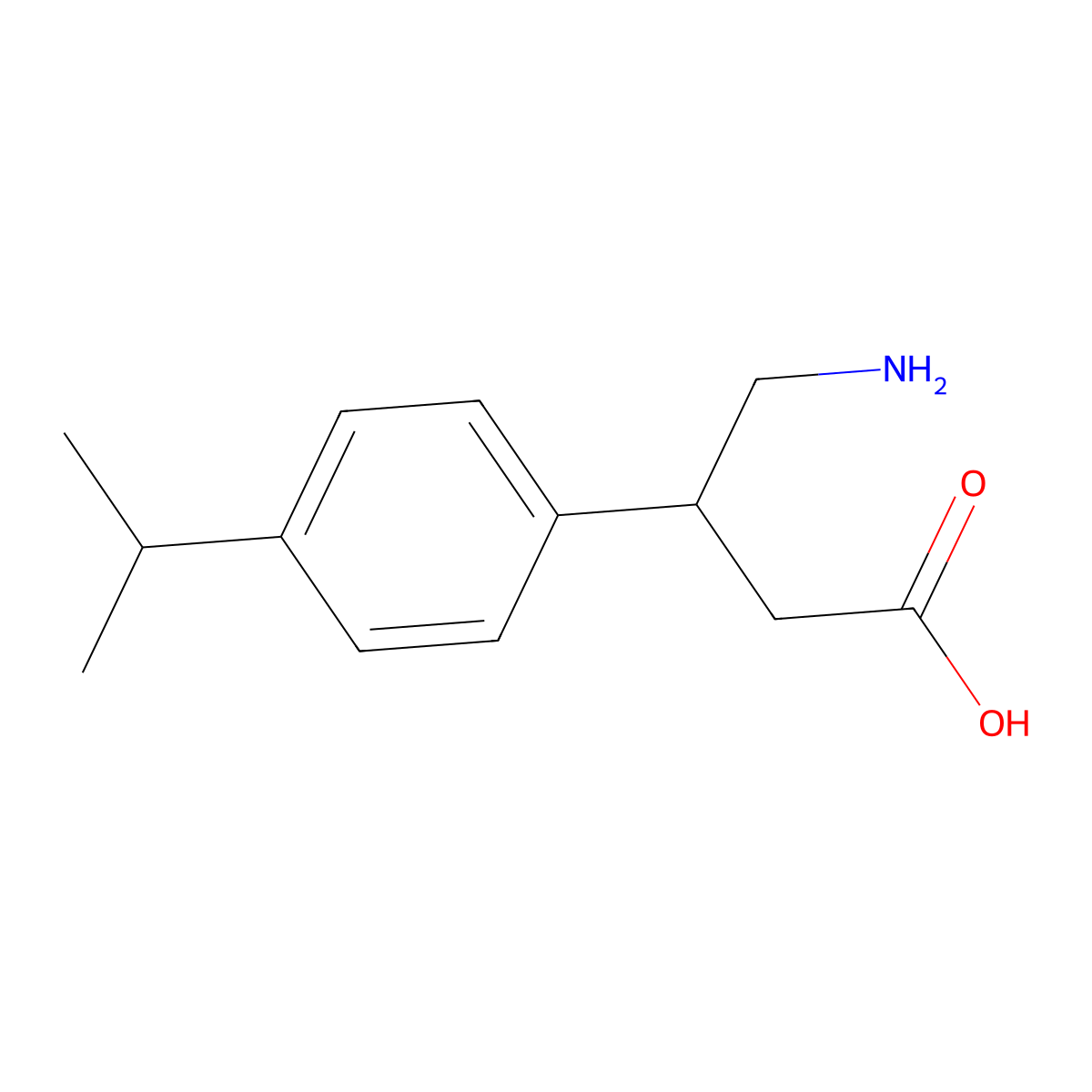 4-Amino-3-(4-isopropylphenyl)butanoic acid molecular structure, CAS 52237-20-4