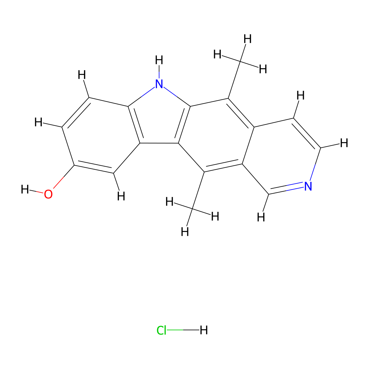9-Hydroxyellipticine hydrochloride molecular structure, CAS 52238-35-4