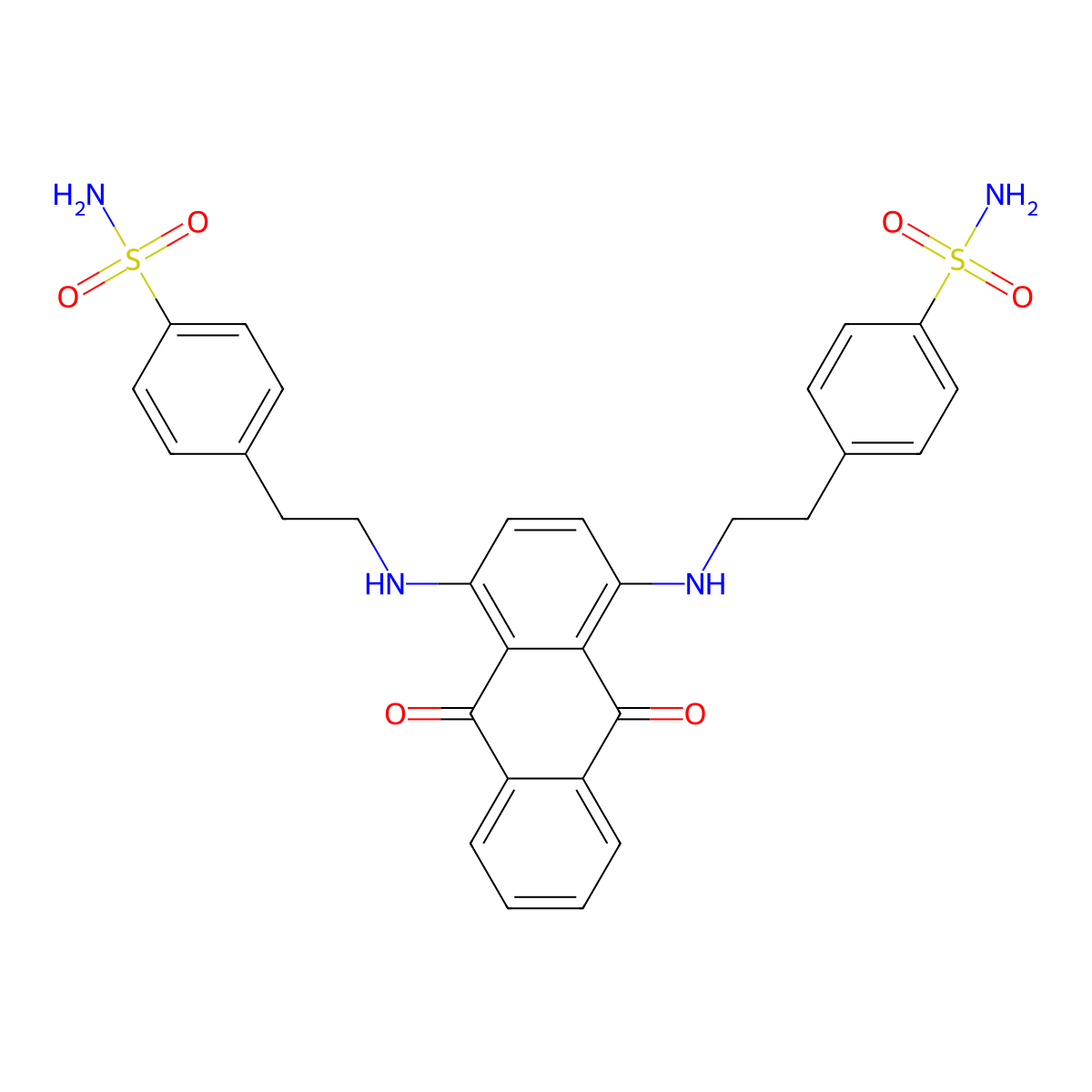 4,4'-((9,10-Dihydro-9,10-dioxo-1,4-anthrylene)bis(iminoethylene))bis(benzenesulphonamide) molecular structure, CAS 52239-00-6