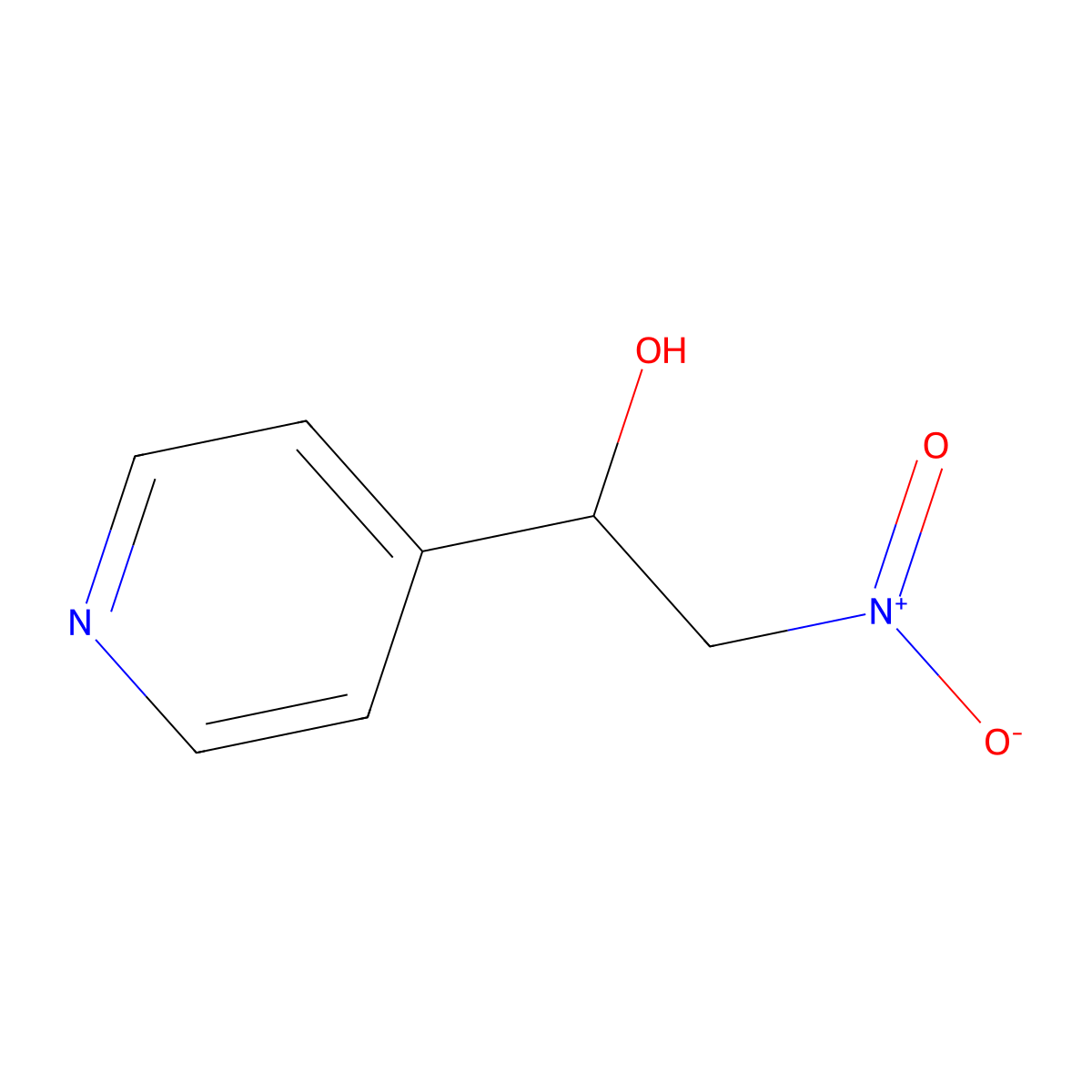 2-Nitro-1-(pyridin-4-yl)ethanol molecular structure, CAS 52239-23-3