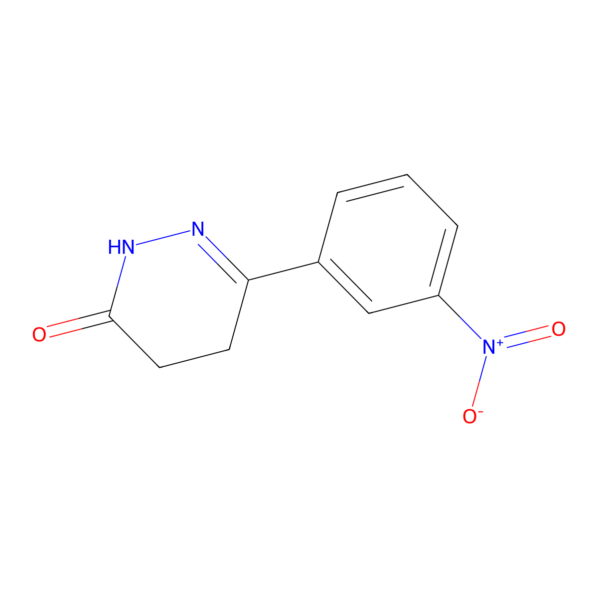 6-(3-Nitrophenyl)-4,5-dihydropyridazin-3(2h)-one molecular structure, CAS 52239-76-6
