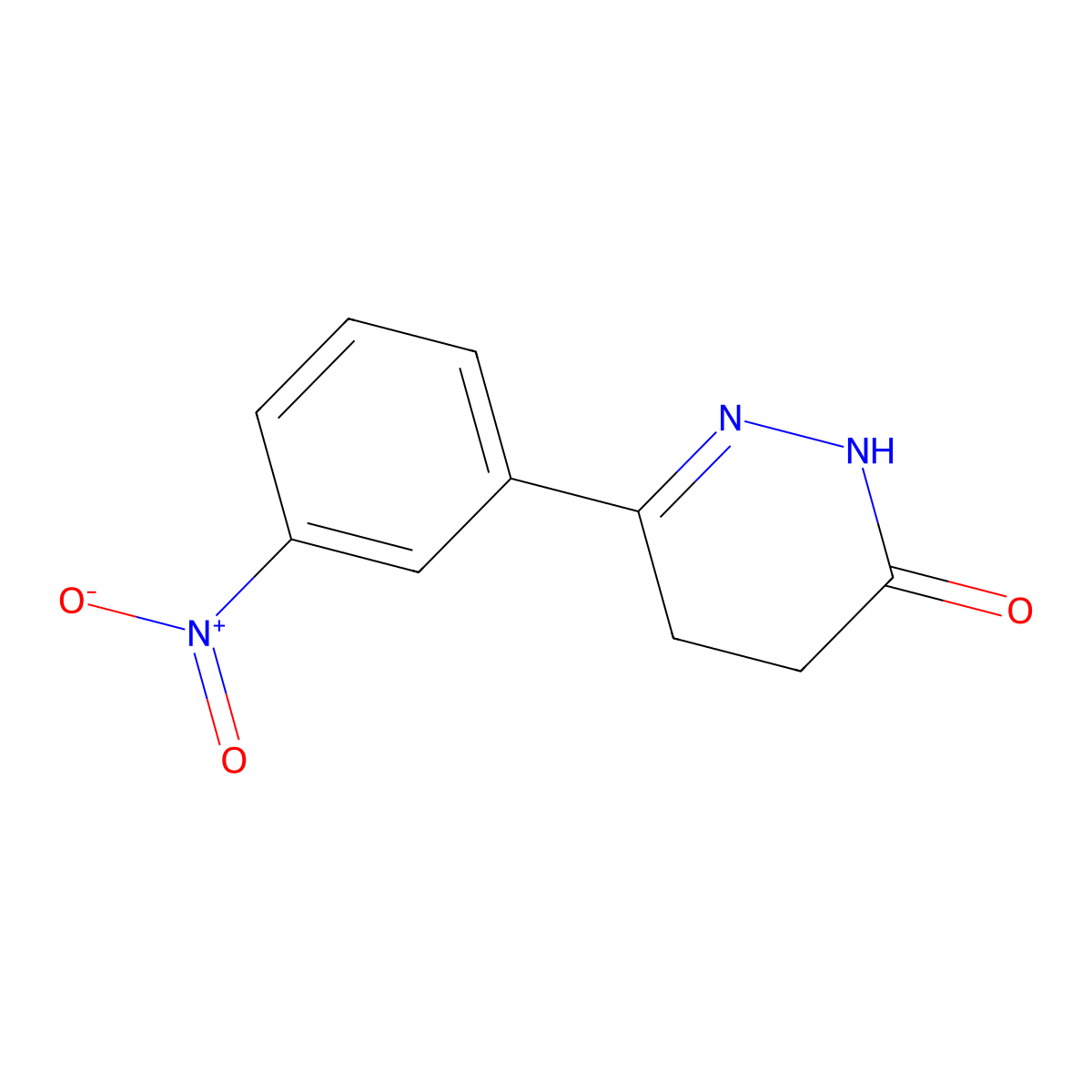 6-(3-Nitrophenyl)-4,5-dihydropyridazin-3(2h)-one molecular structure, CAS 52239-76-6