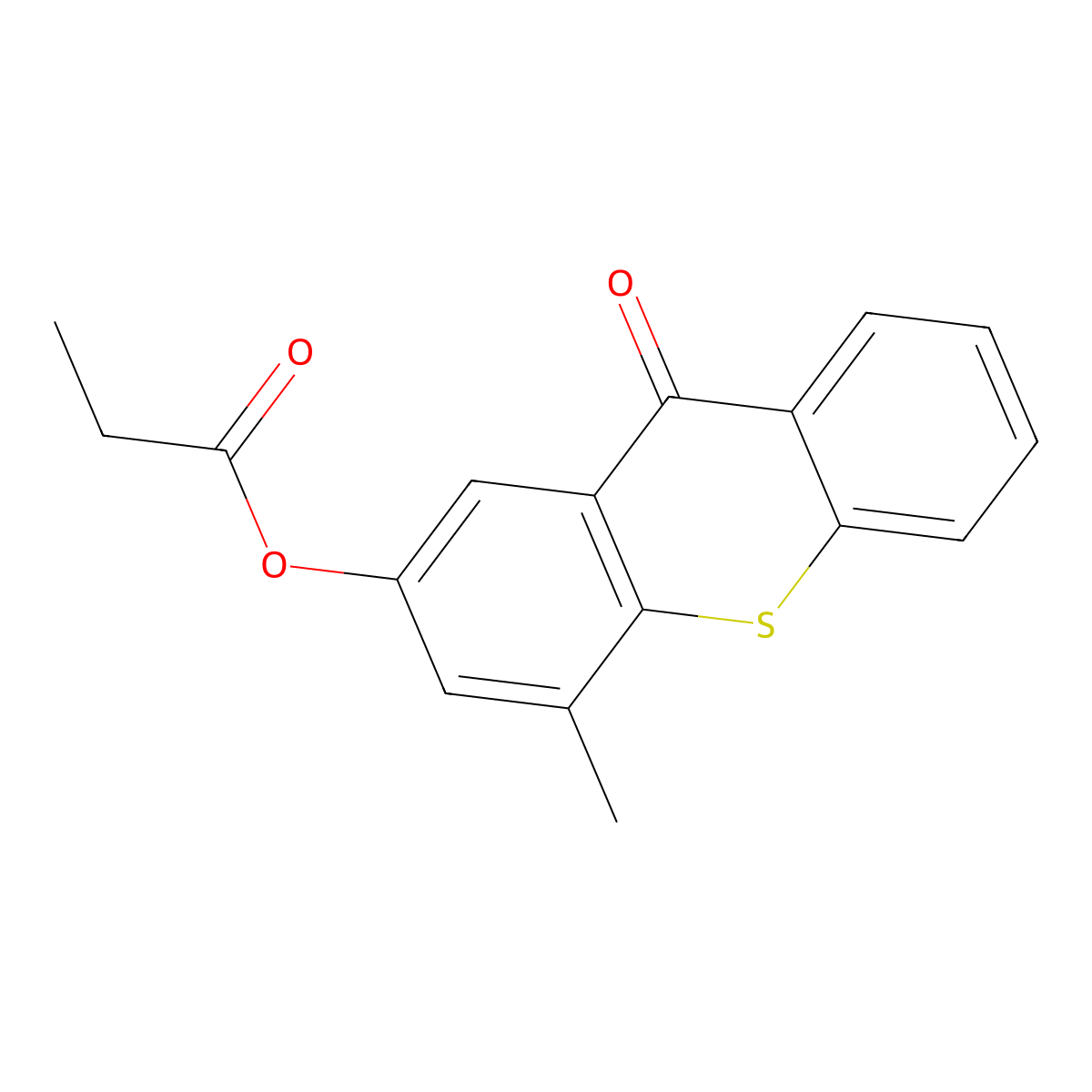 4-methyl-9-oxo-9H-thioxanthen-2-yl propanoate molecular structure, CAS 5224-05-5