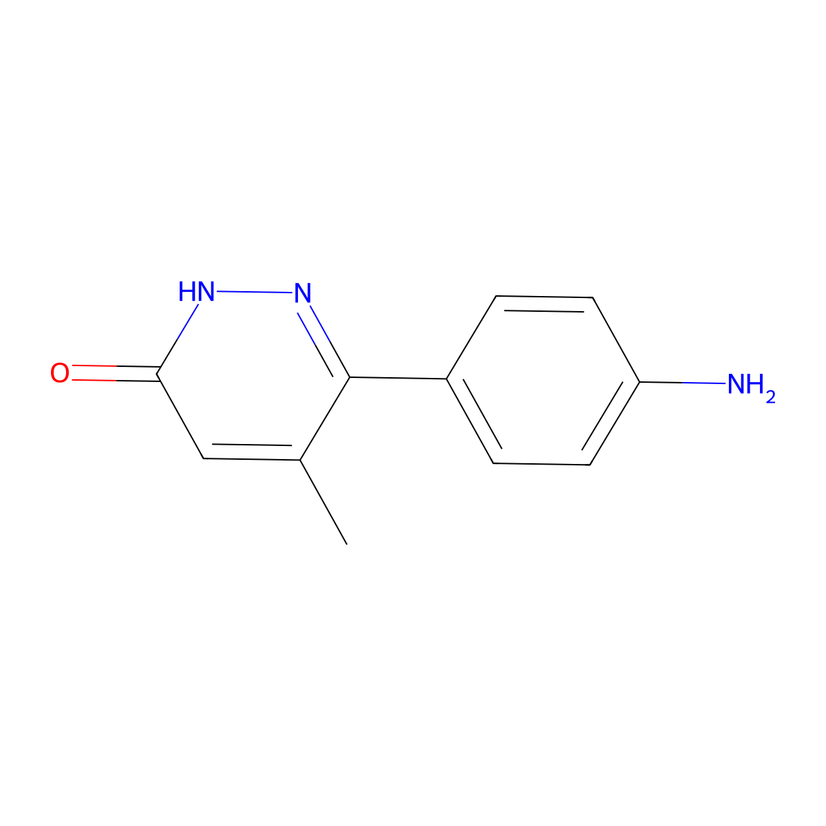 3(2H)-Pyridazinone, 6-(4-aminophenyl)-5-methyl- molecular structure, CAS 52240-11-6