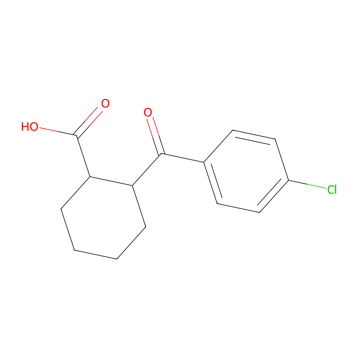 trans-2-(4-Chlorobenzoyl)cyclohexane-1-carboxylic acid molecular structure, CAS 52240-19-4