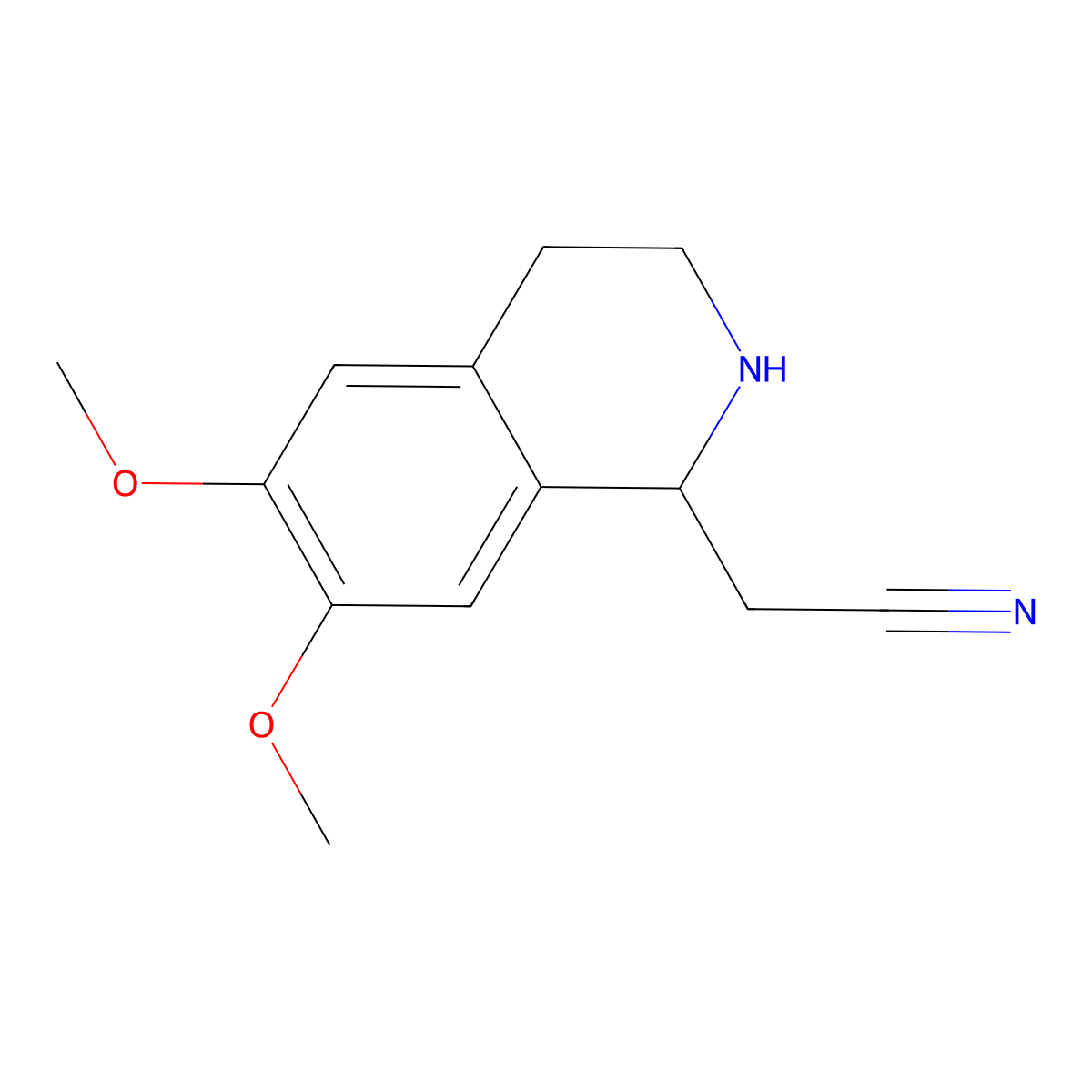 2-(6,7-Dimethoxy-1,2,3,4-tetrahydroisoquinolin-1-yl)acetonitrile molecular structure, CAS 52244-06-1