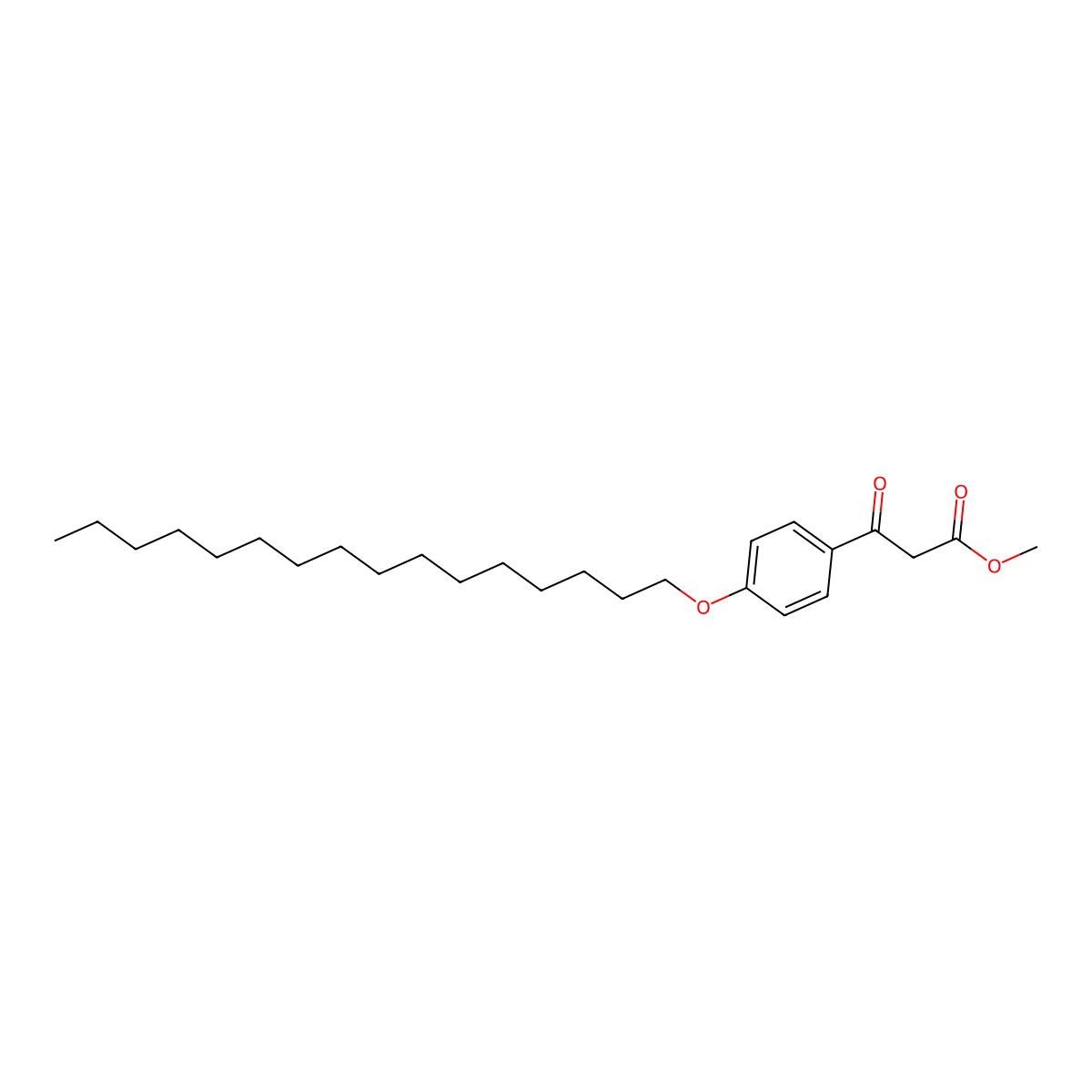 Methyl 3-(p-(hexadecyloxy)phenyl)-3-oxopropionate molecular structure, CAS 52244-81-2