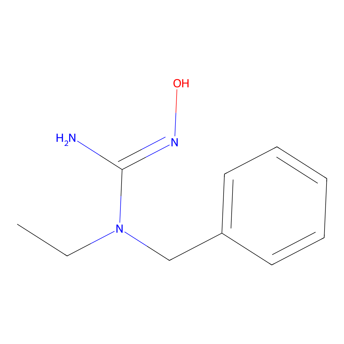 N'-benzyl-N'-ethyl-N-hydroxyguanidine molecular structure, CAS 52245-43-9