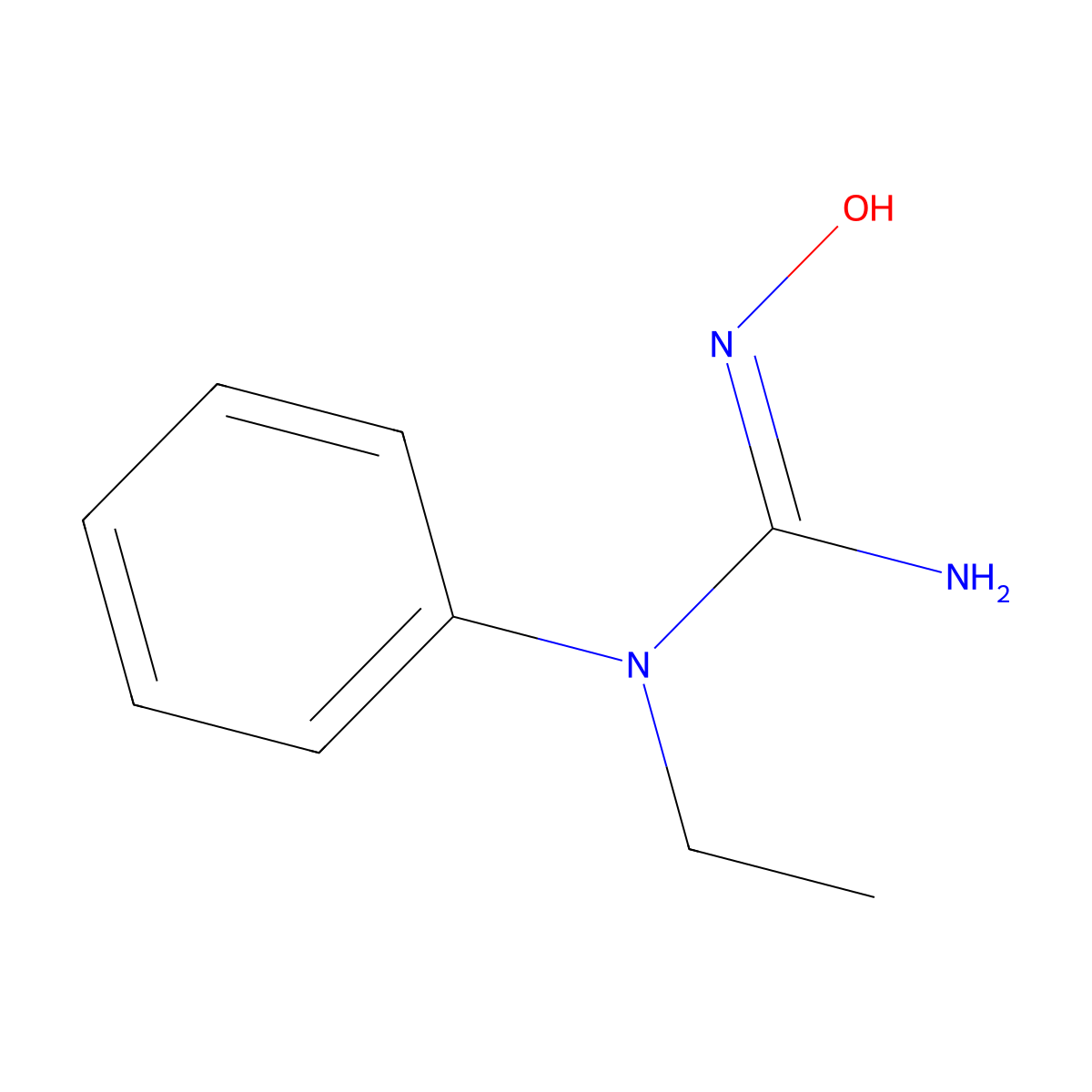 N-ethyl-N'-hydroxy-N-phenylguanidine molecular structure, CAS 52245-51-9