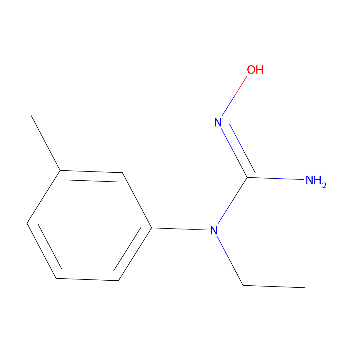 N-ethyl-N'-hydroxy-N-(3-methylphenyl)guanidine molecular structure, CAS 52245-54-2
