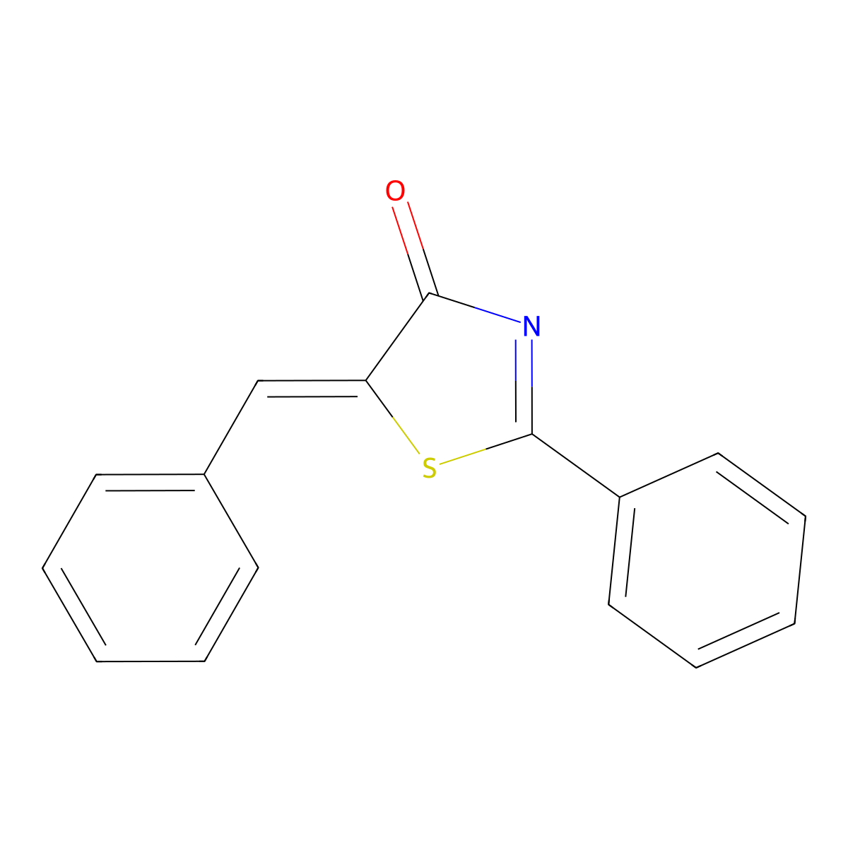 (5z)-5-Benzylidene-2-phenyl-1,3-thiazol-4(5h)-one molecular structure, CAS 5225-10-5