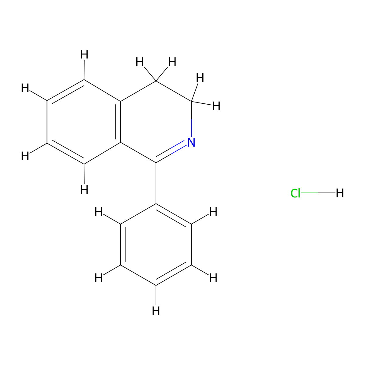 1-Phenyl-3,4-dihydroisoquinoline hydrochloride molecular structure, CAS 52250-51-8