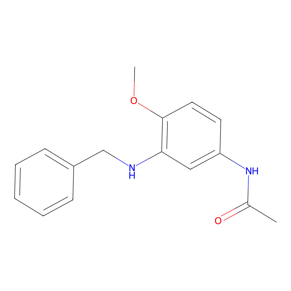 Acetamide, N-(4-methoxy-3-((phenylmethyl)amino)phenyl)- molecular structure, CAS 52258-02-3