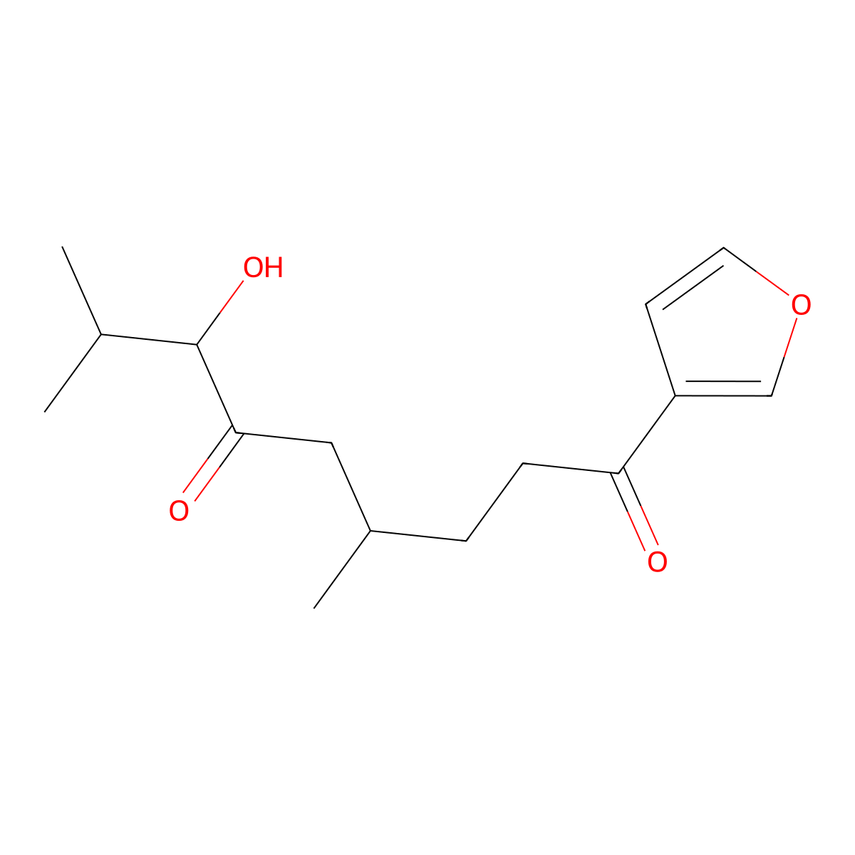 1-(Furan-3-yl)-7-hydroxy-4,8-dimethylnonane-1,6-dione molecular structure, CAS 52259-61-7