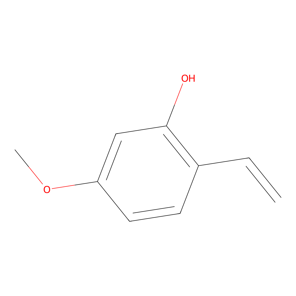 Phenol, 2-ethenyl-5-methoxy-(9CI) molecular structure, CAS 522592-59-2