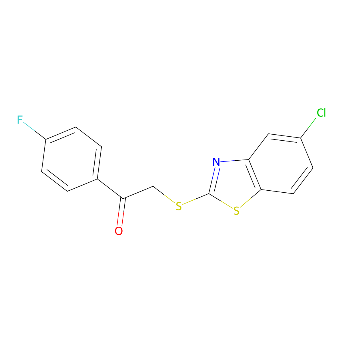 2-[(5-Chloro-1,3-benzothiazol-2-yl)sulfanyl]-1-(4-fluorophenyl)ethanone molecular structure, CAS 522593-60-8