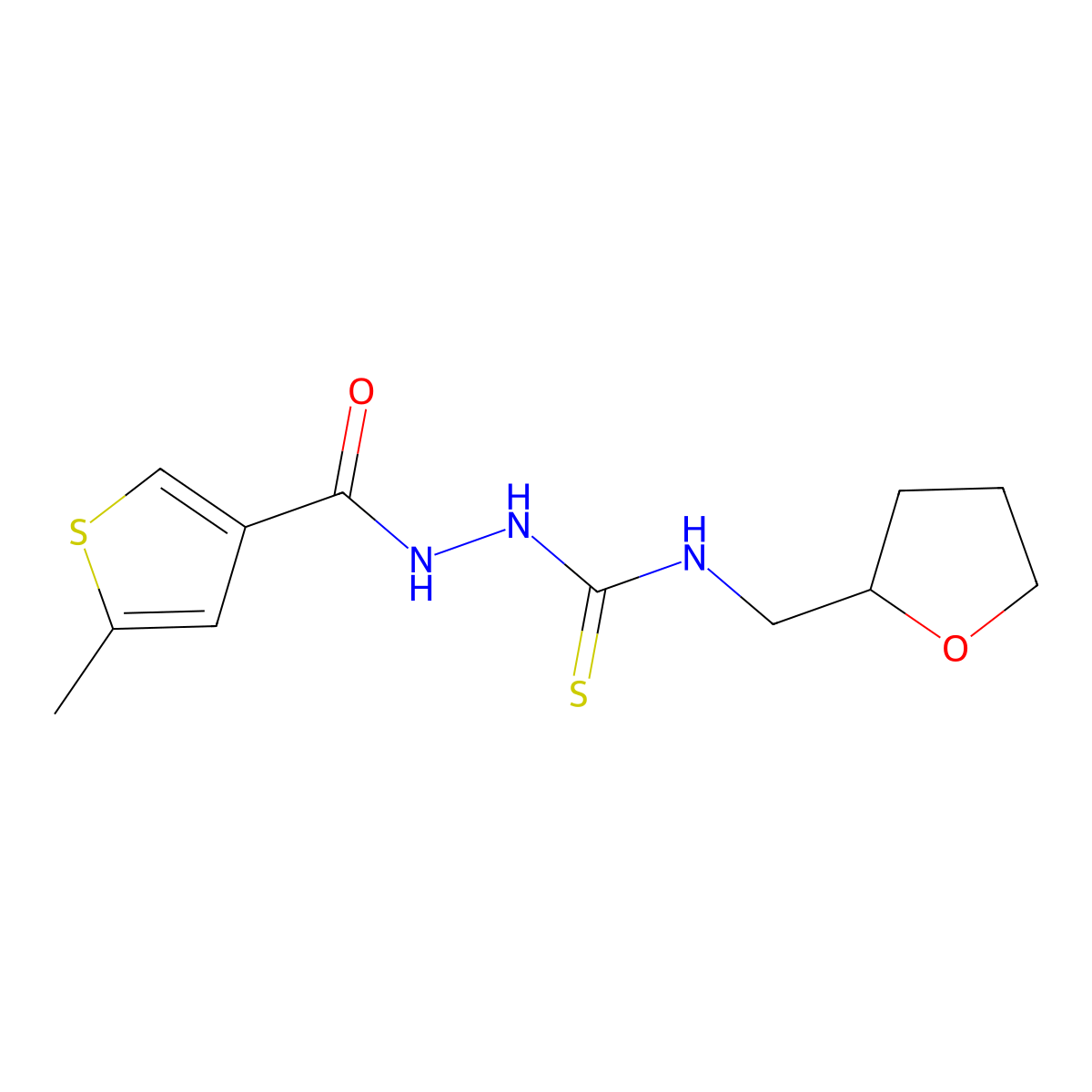 1-[(5-Methylthiophene-3-carbonyl)amino]-3-(oxolan-2-ylmethyl)thiourea molecular structure, CAS 522594-18-9