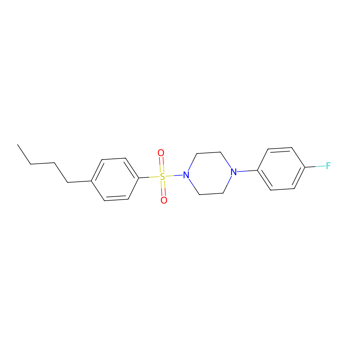 1-(4-Butylphenyl)sulfonyl-4-(4-fluorophenyl)piperazine molecular structure, CAS 522594-50-9