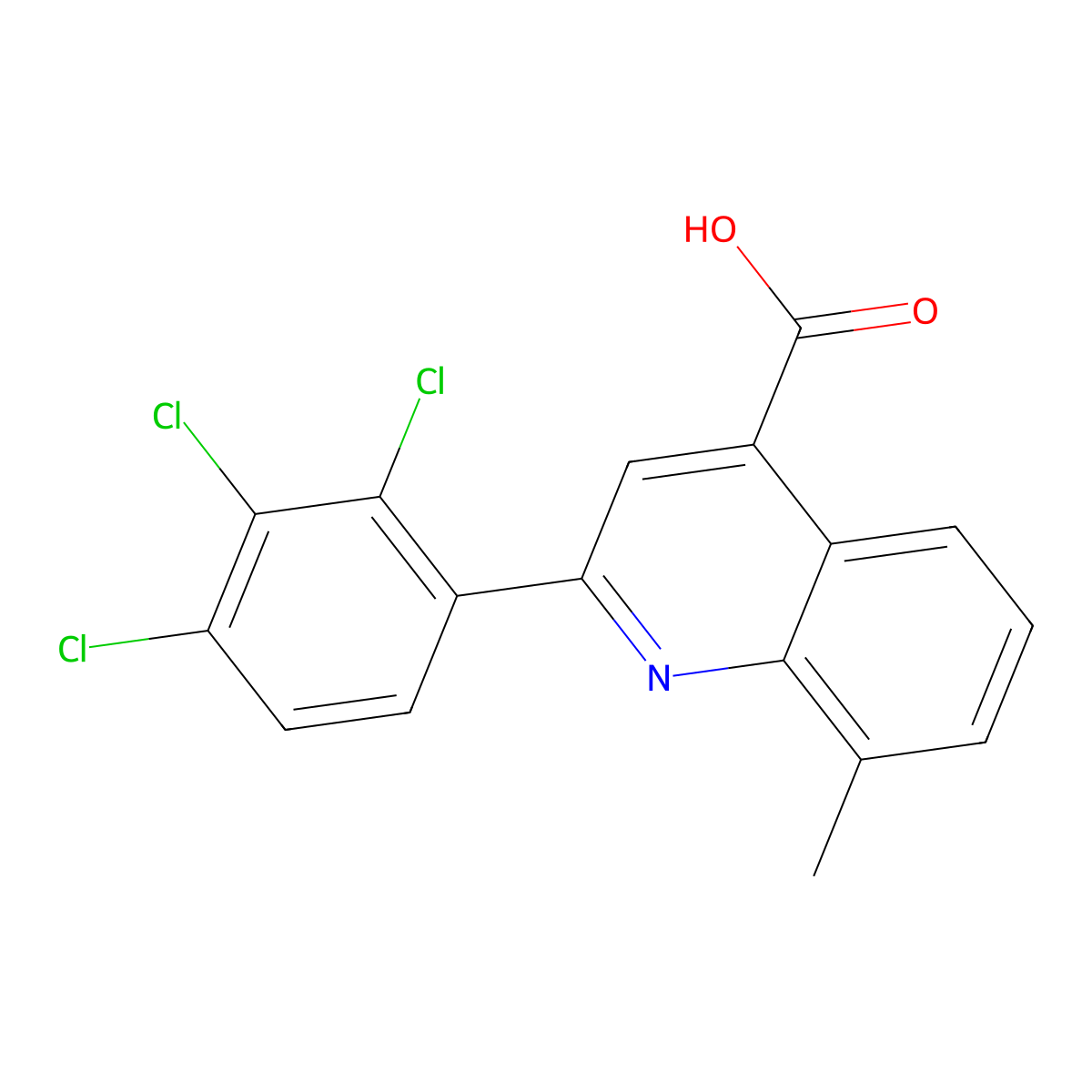 8-Methyl-2-(2,3,4-trichlorophenyl)quinoline-4-carboxylic acid molecular structure, CAS 522594-59-8