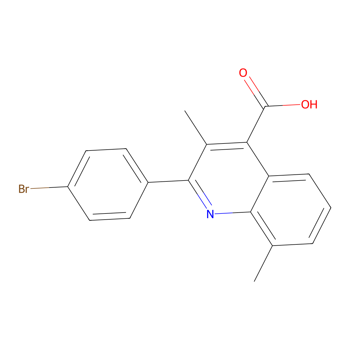 2-(4-Bromophenyl)-3,8-dimethylquinoline-4-carboxylic acid molecular structure, CAS 522594-92-9