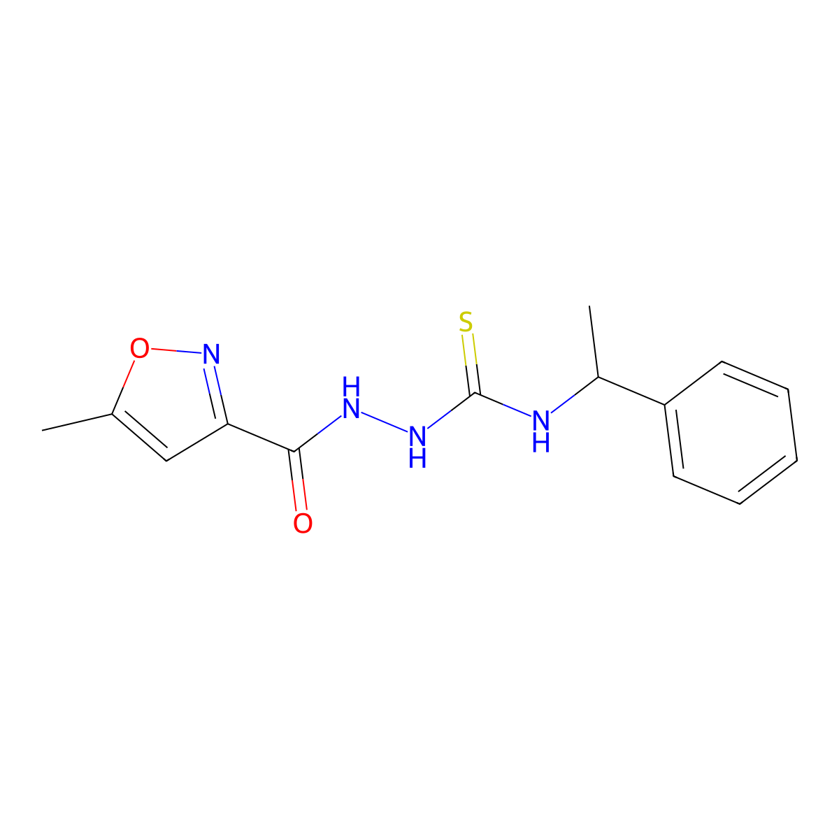 1-[(5-Methyl-1,2-oxazole-3-carbonyl)amino]-3-(1-phenylethyl)thiourea molecular structure, CAS 522595-06-8