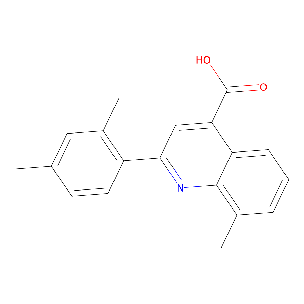 2-(2,4-Dimethylphenyl)-8-methylquinoline-4-carboxylic acid molecular structure, CAS 522596-44-7