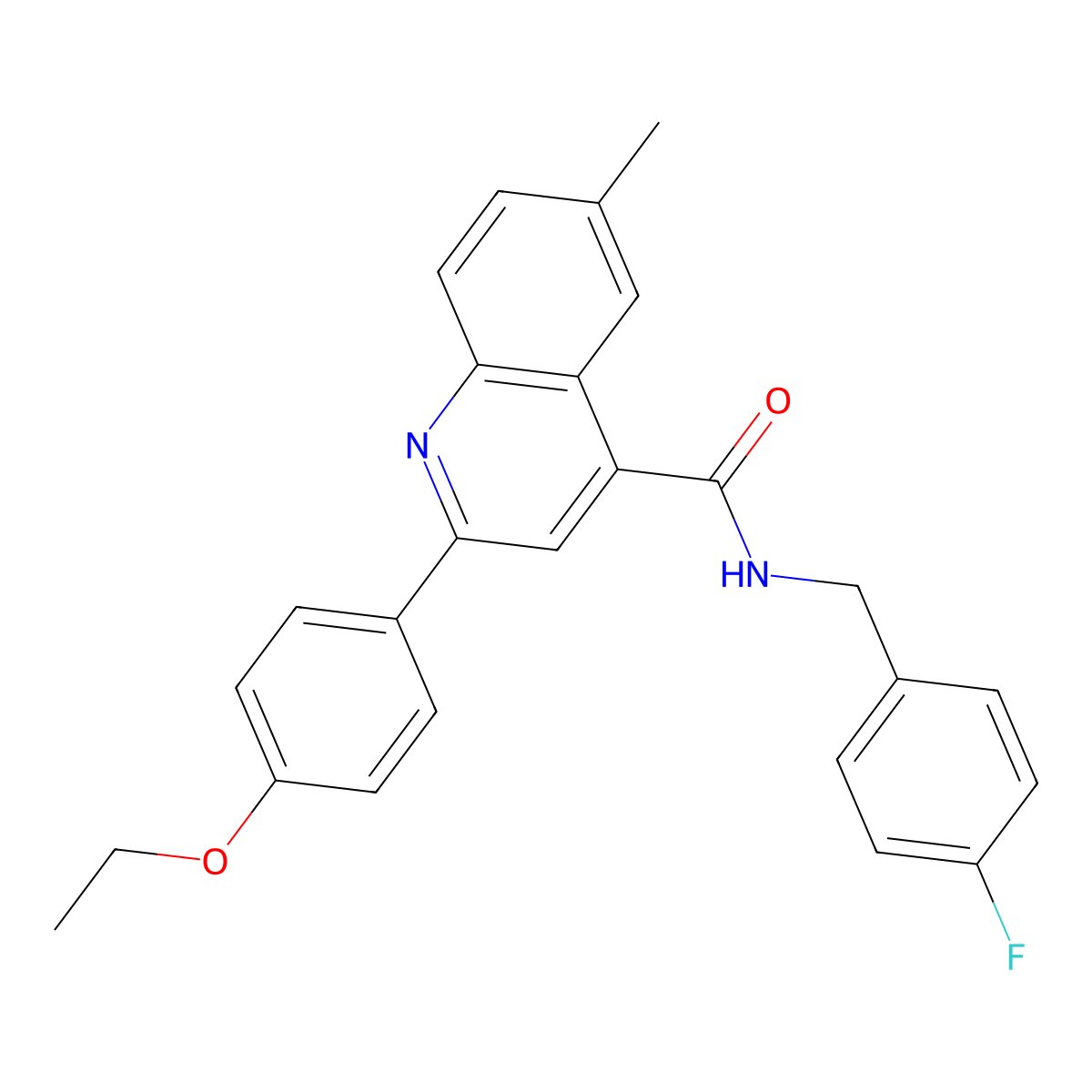 2-(4-ethoxyphenyl)-N-[(4-fluorophenyl)methyl]-6-methylquinoline-4-carboxamide molecular structure, CAS 522596-70-9