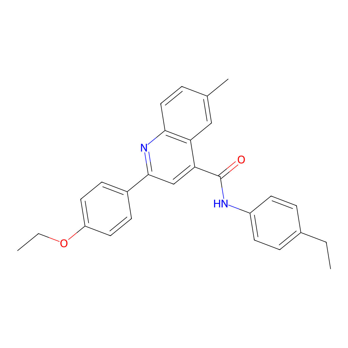 2-(4-ethoxyphenyl)-N-(4-ethylphenyl)-6-methylquinoline-4-carboxamide molecular structure, CAS 522596-71-0