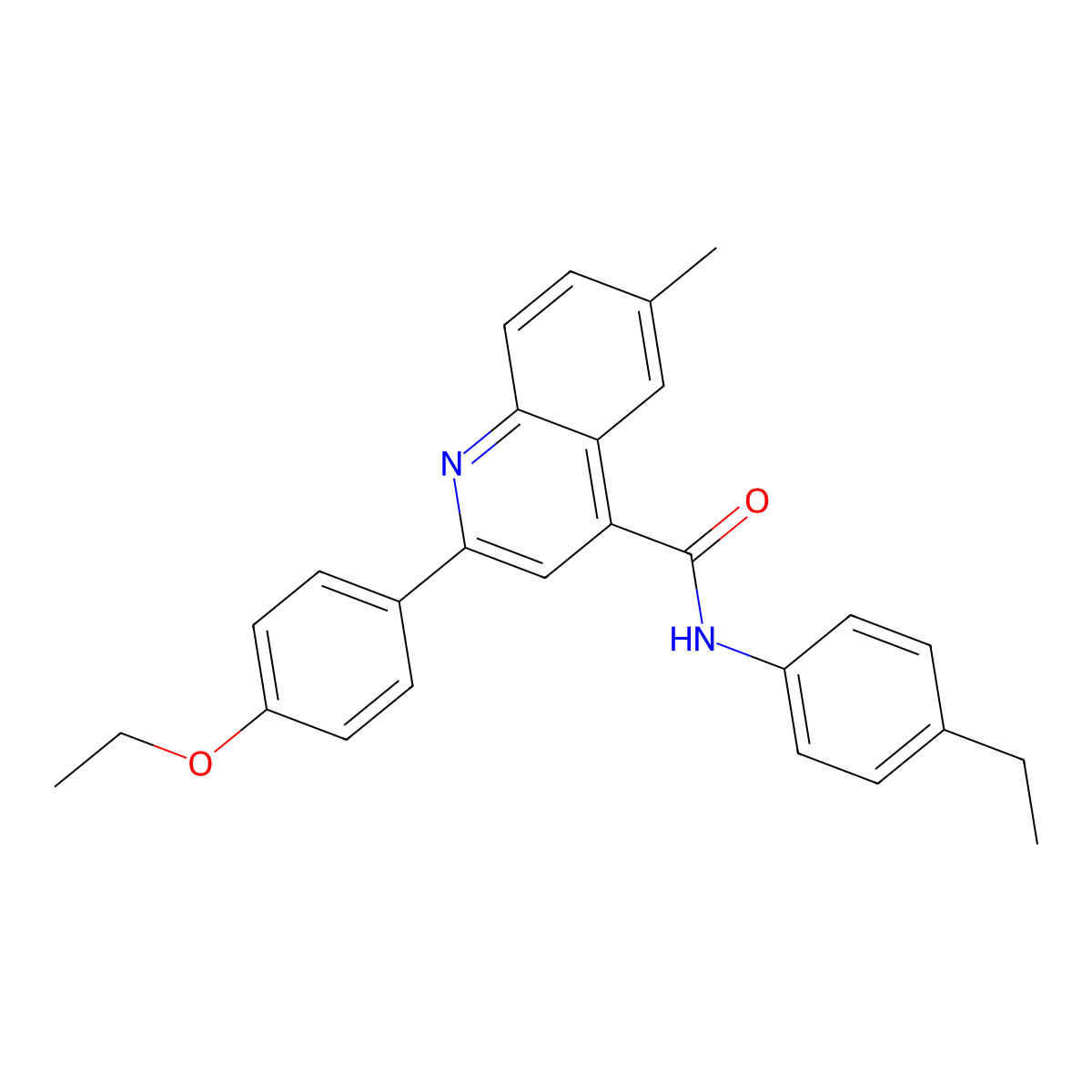 2-(4-ethoxyphenyl)-N-(4-ethylphenyl)-6-methylquinoline-4-carboxamide molecular structure, CAS 522596-71-0