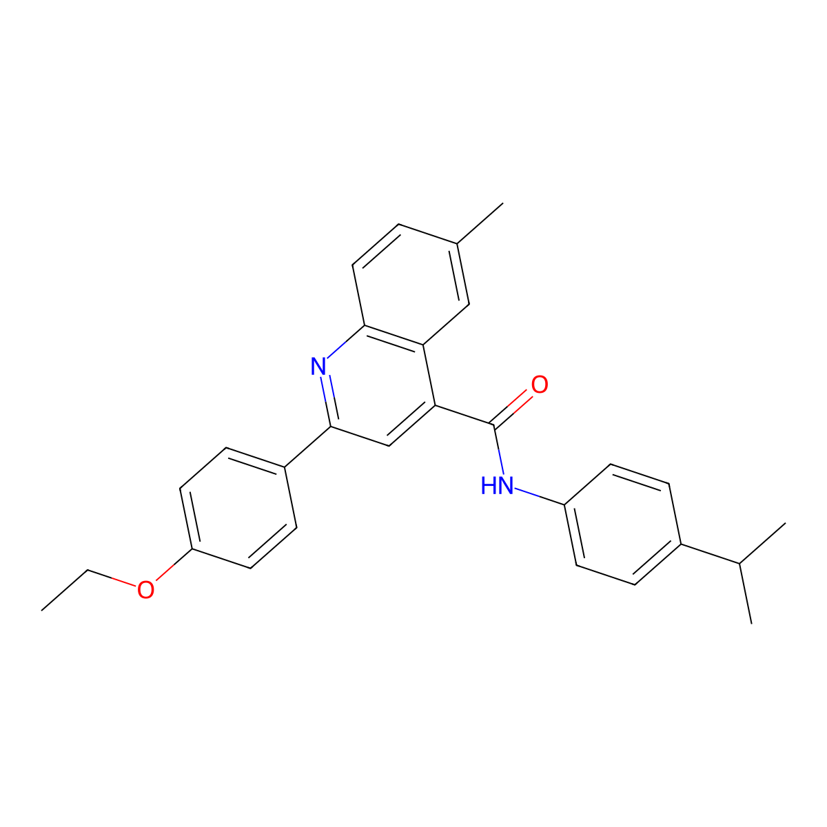 2-(4-ethoxyphenyl)-6-methyl-N-(4-propan-2-ylphenyl)quinoline-4-carboxamide molecular structure, CAS 522596-72-1