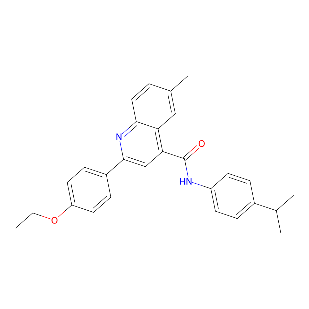 2-(4-ethoxyphenyl)-6-methyl-N-(4-propan-2-ylphenyl)quinoline-4-carboxamide molecular structure, CAS 522596-72-1