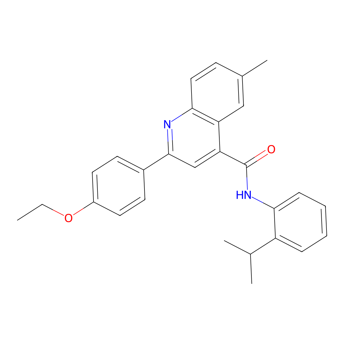 2-(4-ethoxyphenyl)-6-methyl-N-(2-propan-2-ylphenyl)quinoline-4-carboxamide molecular structure, CAS 522596-77-6