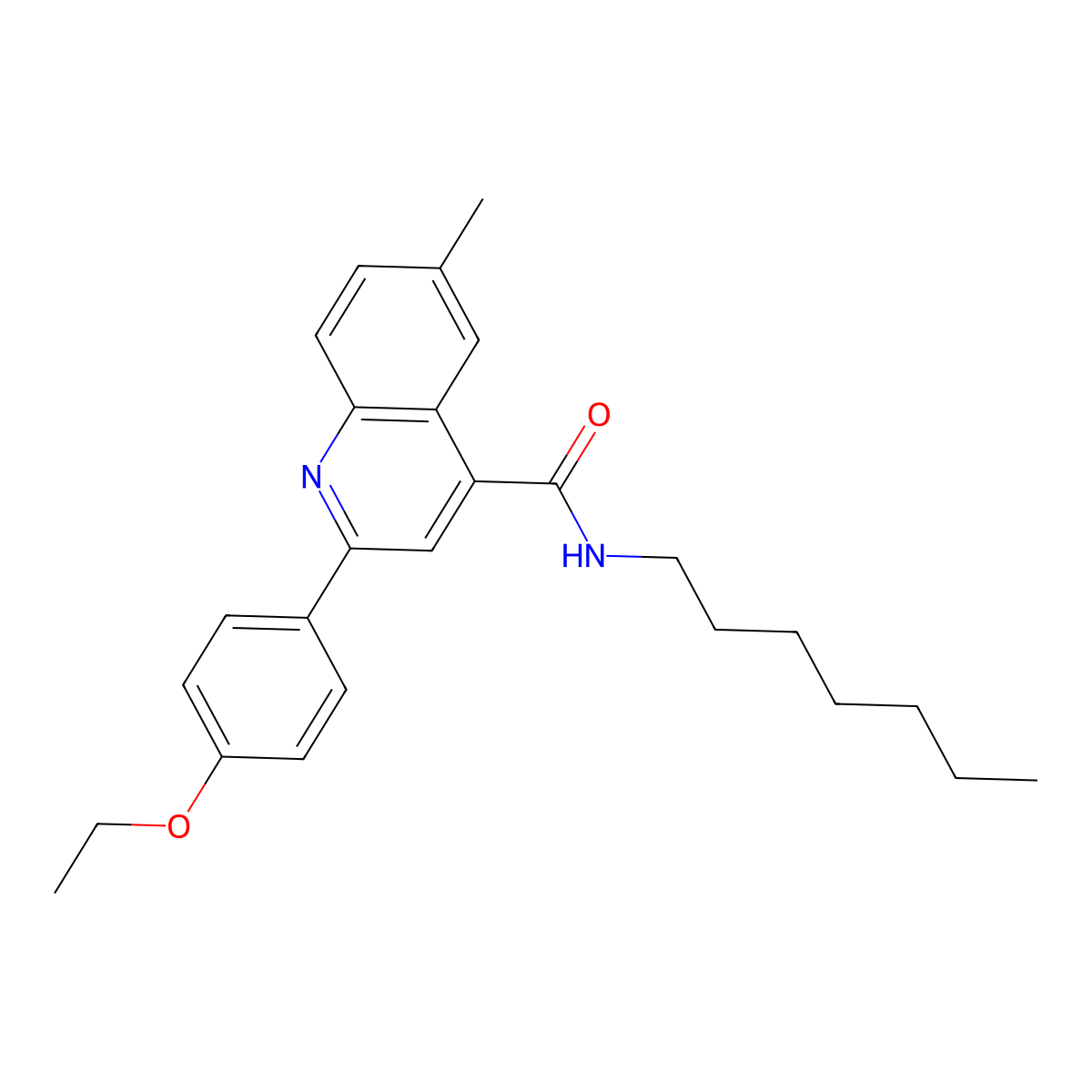 2-(4-ethoxyphenyl)-N-heptyl-6-methylquinoline-4-carboxamide molecular structure, CAS 522596-80-1