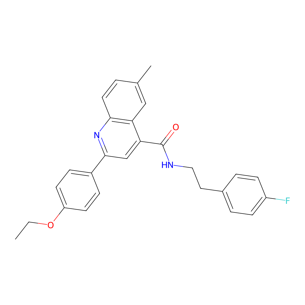 2-(4-ethoxyphenyl)-N-[2-(4-fluorophenyl)ethyl]-6-methylquinoline-4-carboxamide molecular structure, CAS 522596-82-3