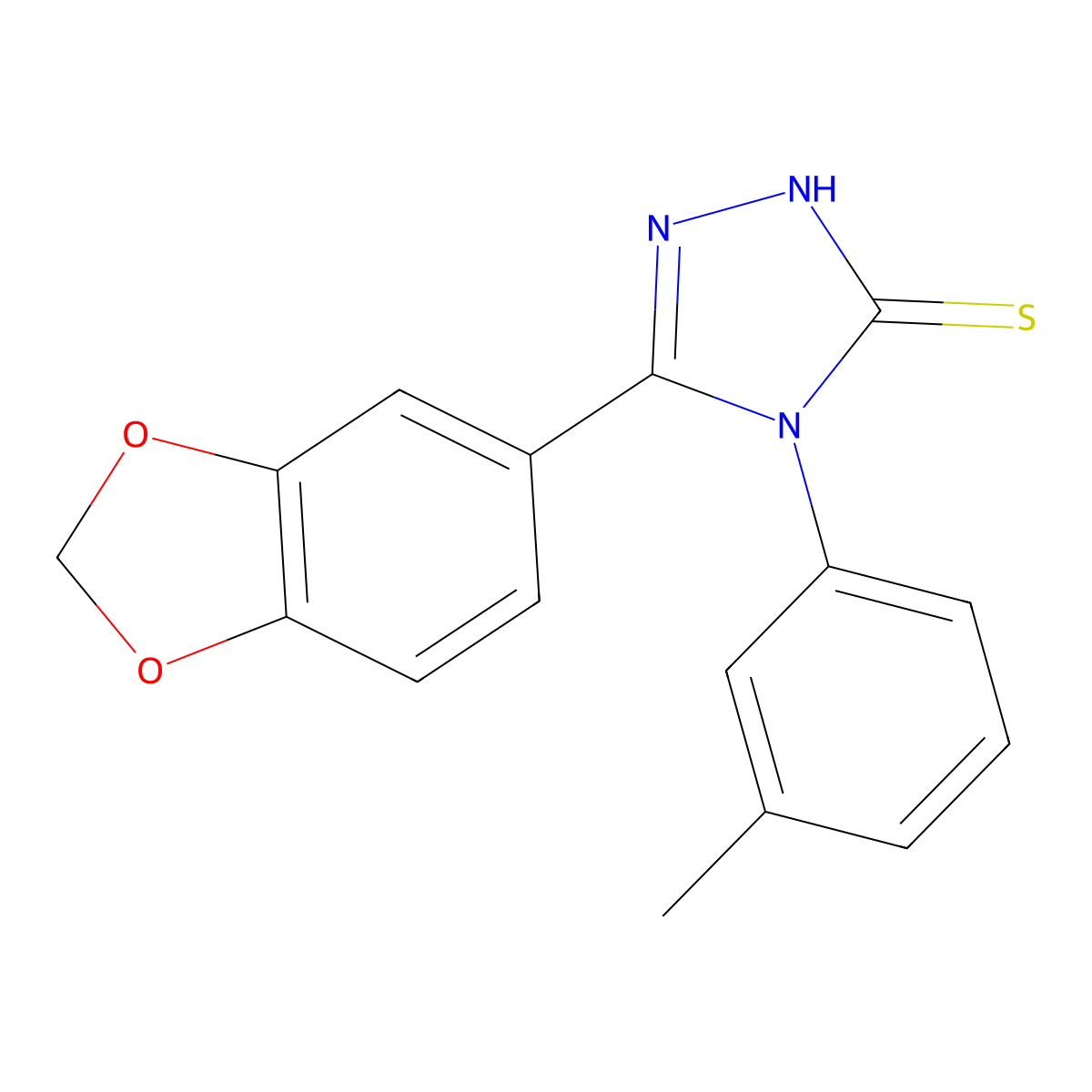 3-(1,3-benzodioxol-5-yl)-4-(3-methylphenyl)-1H-1,2,4-triazole-5-thione molecular structure, CAS 522597-20-2