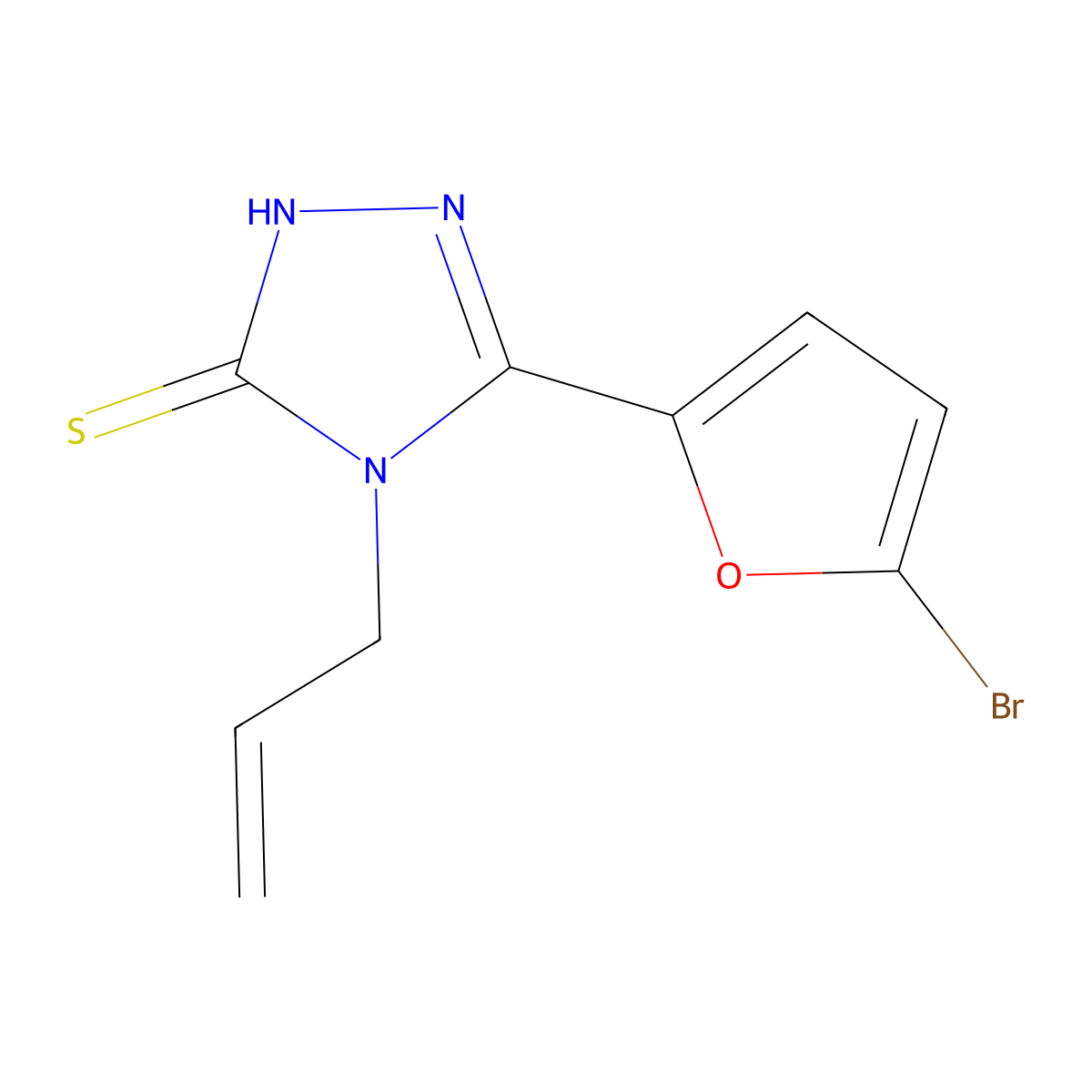 4-allyl-5-(5-bromo-2-furyl)-4H-1,2,4-triazole-3-thiol molecular structure, CAS 522597-53-1