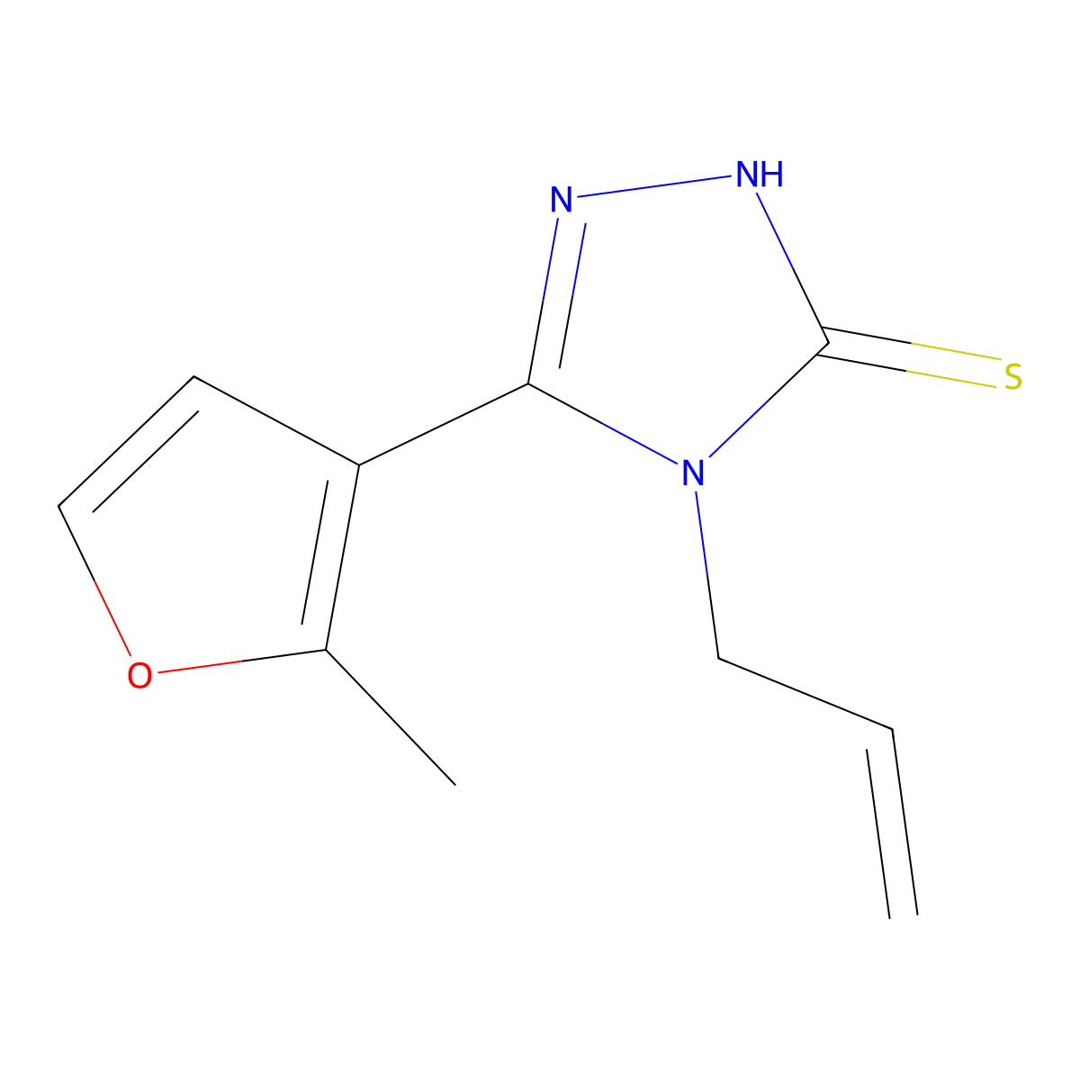 4-allyl-5-(2-methyl-3-furyl)-4H-1,2,4-triazole-3-thiol molecular structure, CAS 522597-61-1