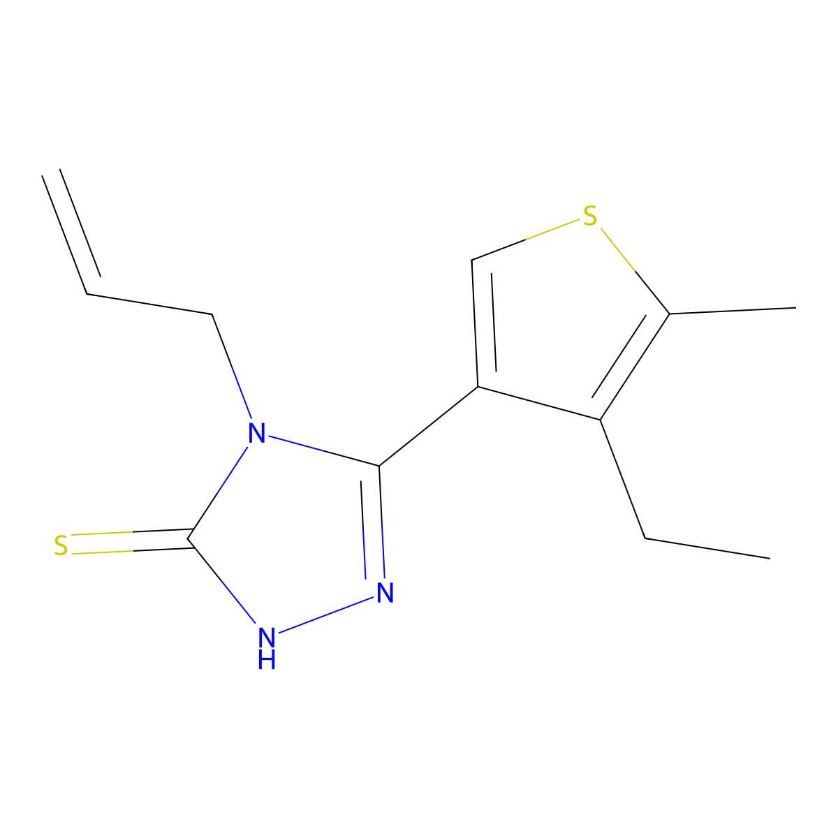 4-allyl-5-(4-ethyl-5-methylthien-3-yl)-4H-1,2,4-triazole-3-thiol molecular structure, CAS 522597-63-3