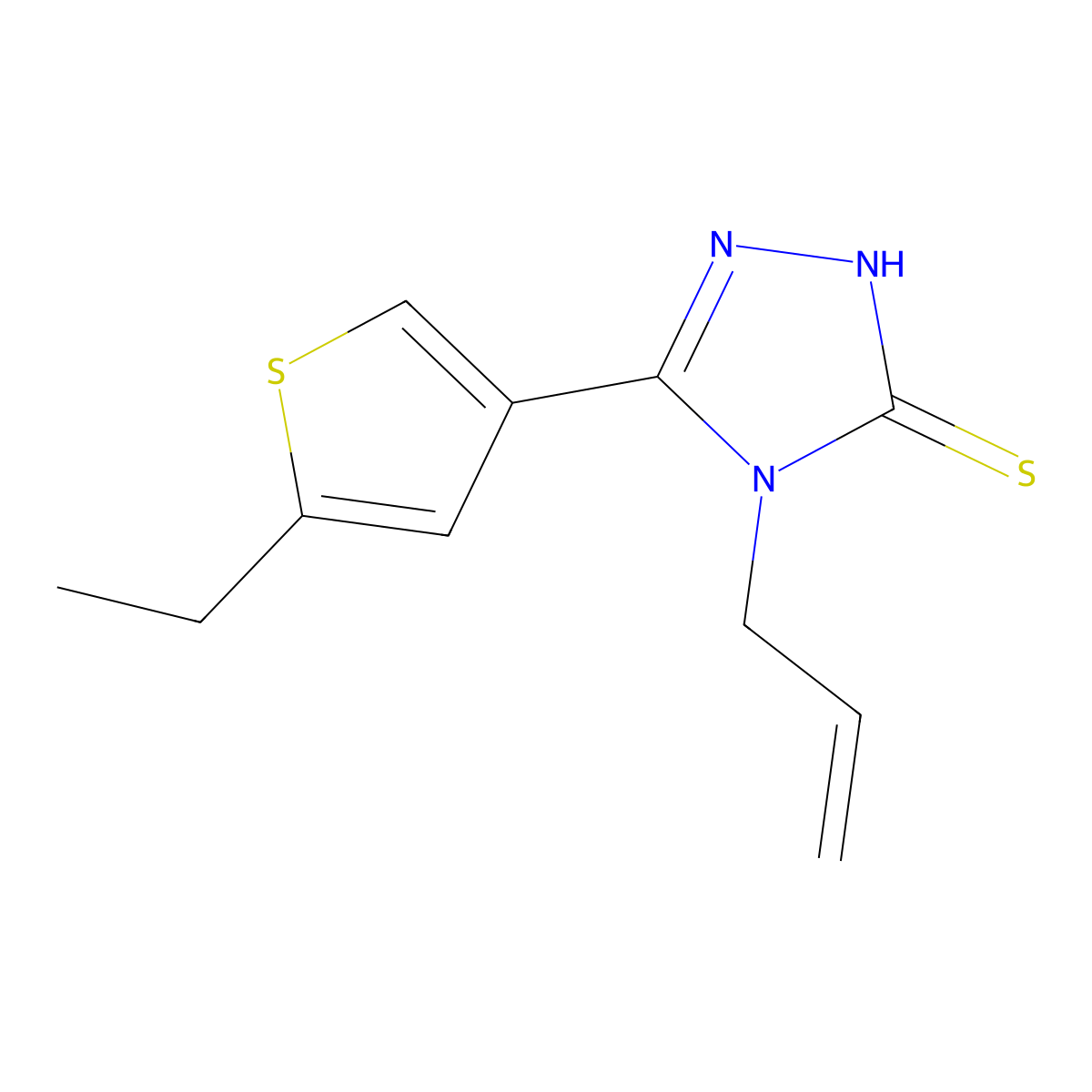 4-allyl-5-(5-ethylthien-3-yl)-4H-1,2,4-triazole-3-thiol molecular structure, CAS 522597-66-6