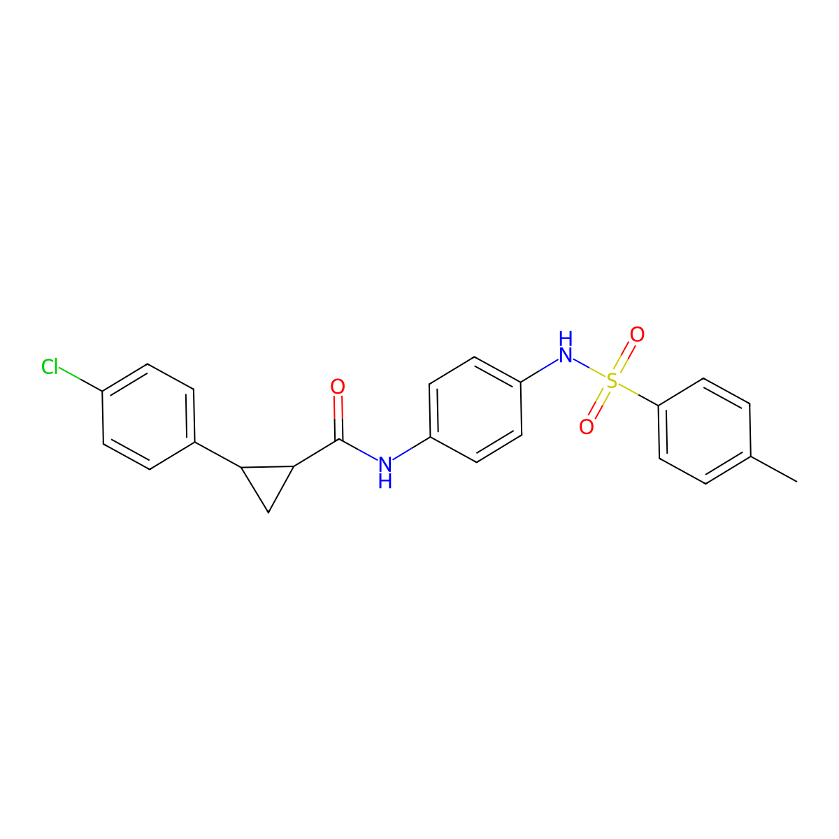 2-(4-chlorophenyl)-N-(4-{[(4-methylphenyl)sulfonyl]amino}phenyl)cyclopropanecarboxamide molecular structure, CAS 522597-76-8