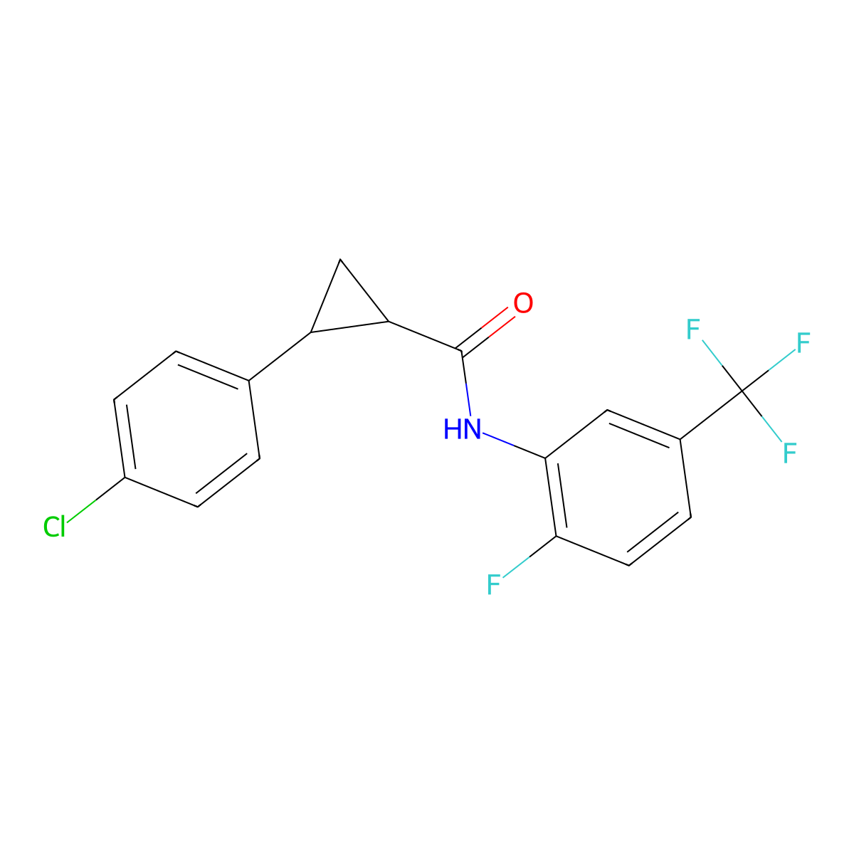 2-(4-chlorophenyl)-N-[2-fluoro-5-(trifluoromethyl)phenyl]cyclopropanecarboxamide molecular structure, CAS 522597-79-1