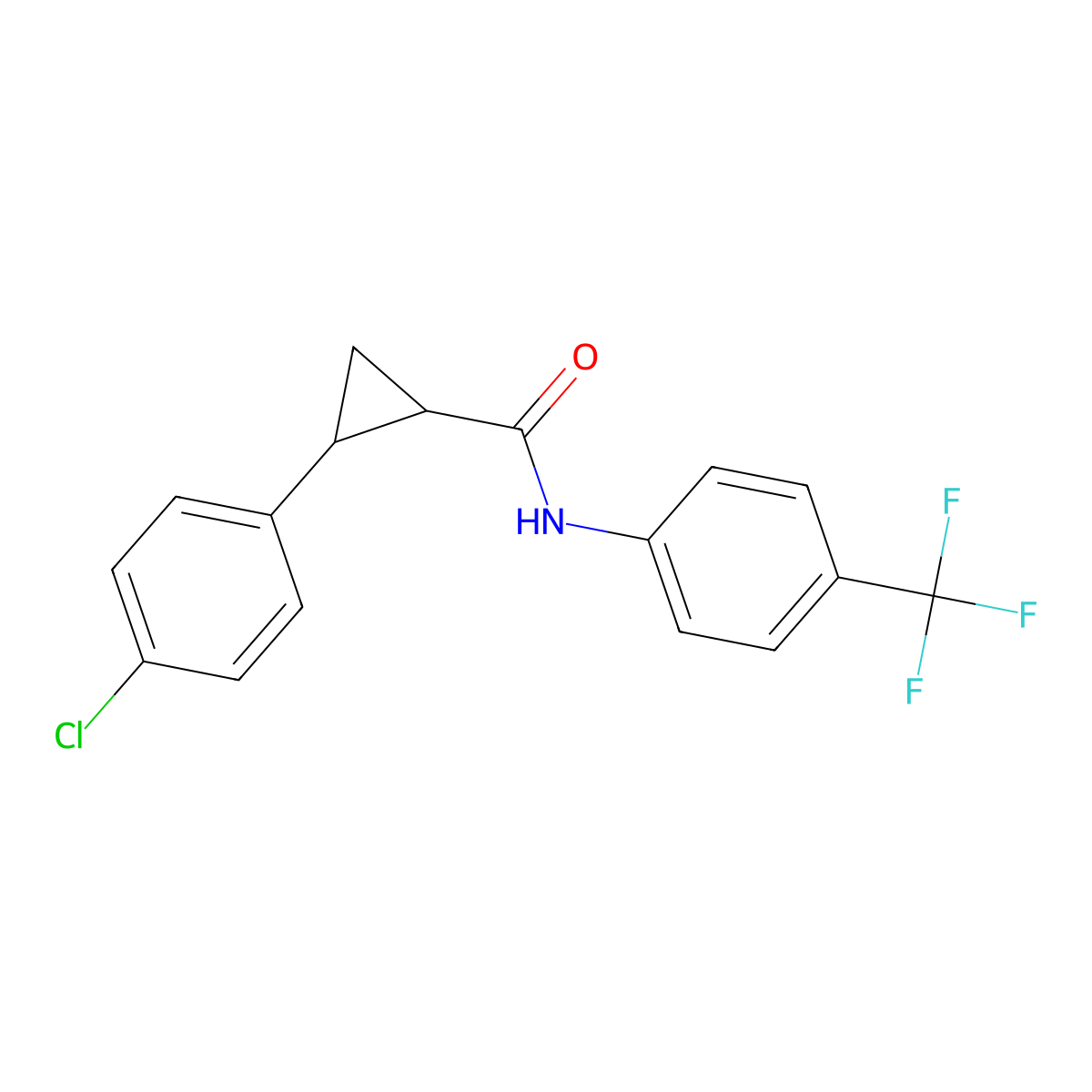 2-(4-chlorophenyl)-N-[4-(trifluoromethyl)phenyl]cyclopropanecarboxamide molecular structure, CAS 522597-82-6