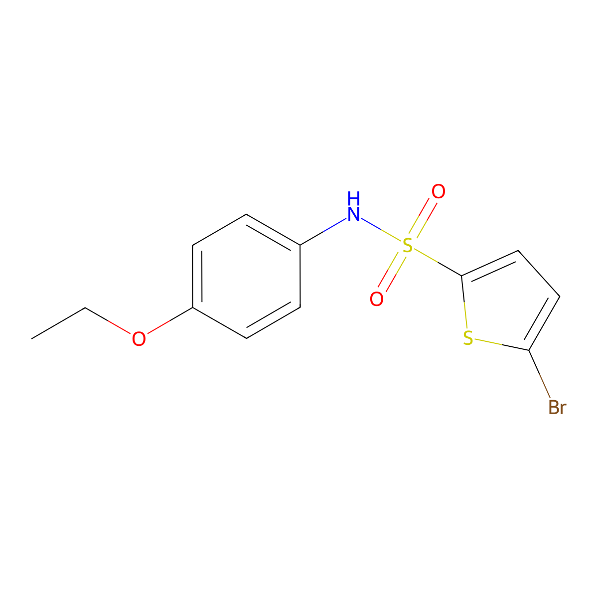 5-bromo-N-(4-ethoxyphenyl)thiophene-2-sulfonamide molecular structure, CAS 522597-85-9