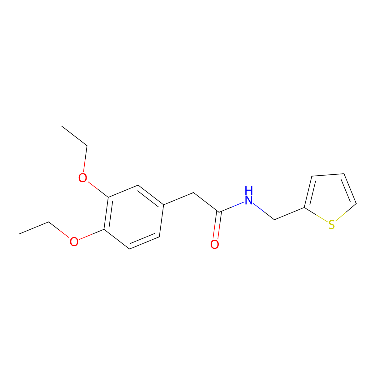 2-(3,4-diethoxyphenyl)-N-(2-thienylmethyl)acetamide molecular structure, CAS 522597-91-7