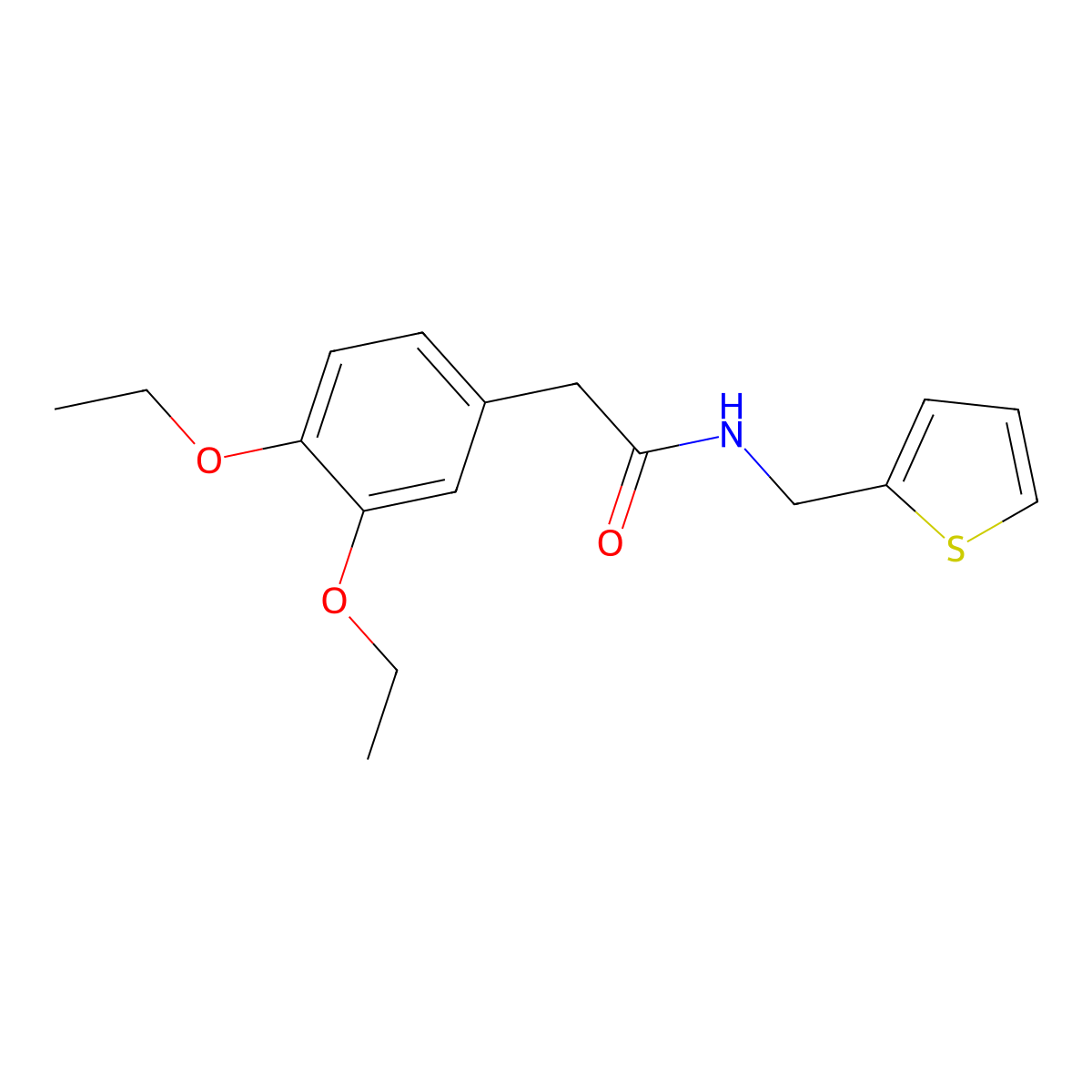 2-(3,4-diethoxyphenyl)-N-(2-thienylmethyl)acetamide molecular structure, CAS 522597-91-7